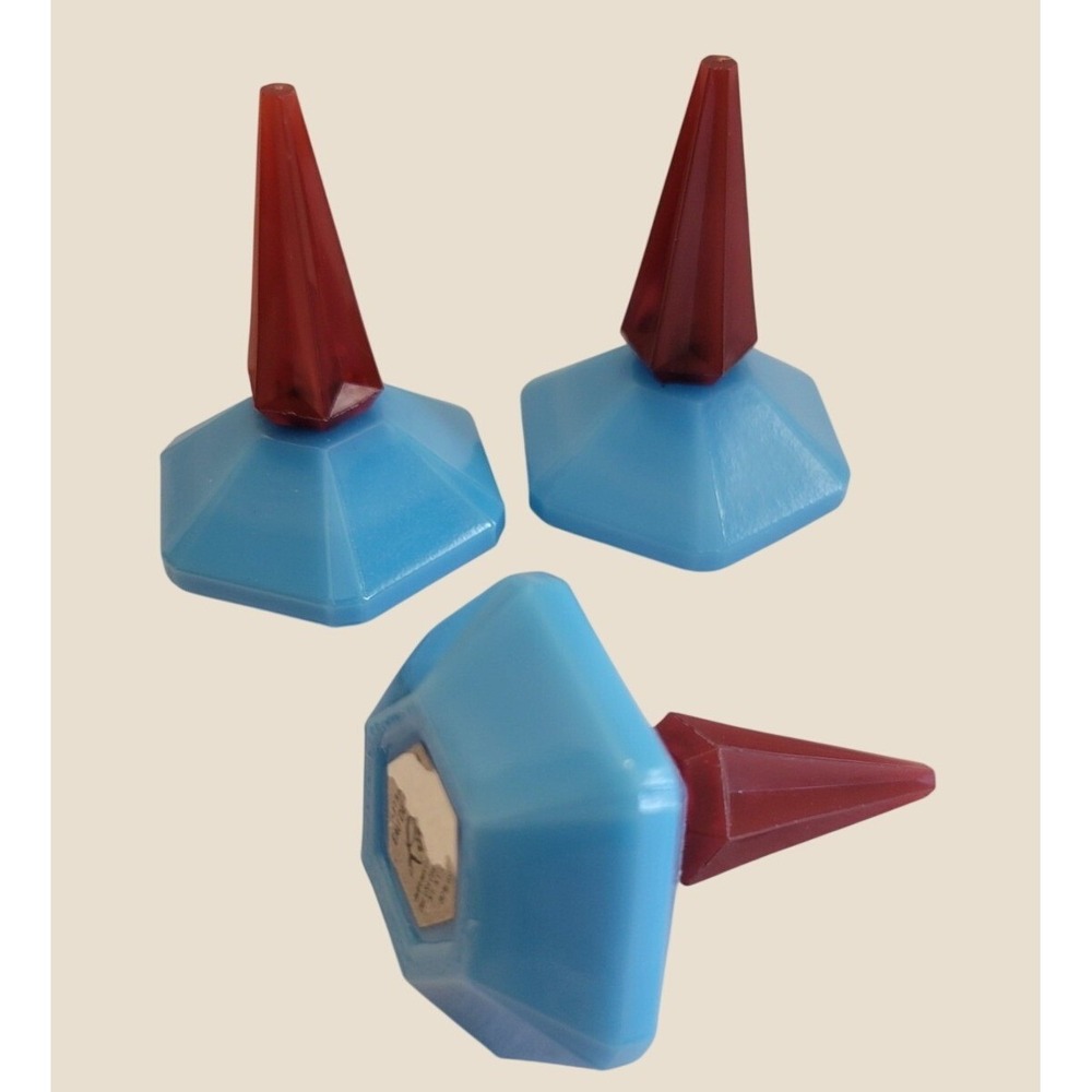 Vtg Cacharel LouLou EMPTY Perfume Bottles Mini Collectible Set of 3 Blue Red